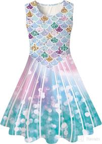 img 4 attached to 👗 Funnycokid Girls Mermaid Dress: Vibrant Sleeveless Summer Dresses for Kids (4-13 Years)