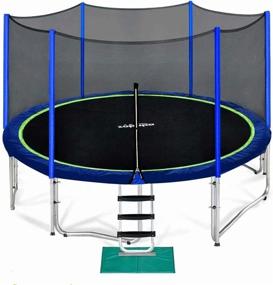 img 4 attached to Zupapa High Weight Capacity Trampolines For Kids With Safety Enclosure And No-Gap Design For Backyards And Outdoor Fun