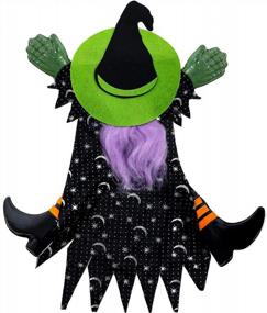 img 4 attached to Halloween Haunters Hanging 15" Tree Window Crasher Witch Prop Decoration - Funny Eye-Catching Flying Crashing Wrong Way Wicked Witch, Attach To Tree, Door, Porch, Entryway - Haunted House Display
