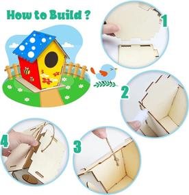 img 3 attached to Wooden Birdhouse Building Kits For Kids - 2 Pack, Complete With Paints, Brushes, And Instructions - Ideal For Children Ages 4-8+ To Enhance Creativity And Learn About Nature