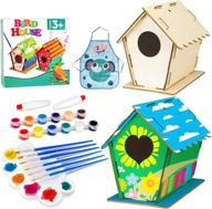 wooden birdhouse building kits for kids - 2 pack, complete with paints, brushes, and instructions - ideal for children ages 4-8+ to enhance creativity and learn about nature logo