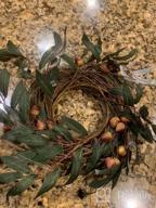 img 1 attached to Rustic Country Style Artificial Lambs Ear, Boxwood And Twig Wreath - Full Green Year Round Wreath For Indoor Or Outdoor Use - 14-Inch Size From CVHOMEDECO review by Sherry Schneider