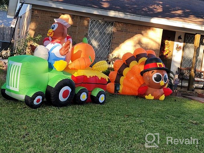 img 1 attached to 8Ft Thanksgiving Inflatable Turkey Driving Car Decor With LED Lights - Perfect For Indoor/Outdoor Parties, Yard, Garden, And Lawn Fall Decorations By Joiedomi review by Jason Yancy