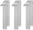 30-pack heavy duty tent stakes: galvanized metal pegs for inflatables, camping, garden, and christmas decorations logo