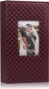 img 4 attached to RECUTMS 4X6 Photo Album 3 Per Page Photos Book Premium Leather Black Inner Page Photo Album 300 Pocket Family Photo Album Wedding Photo Album Christmas Birthday Gift(Wine Red)