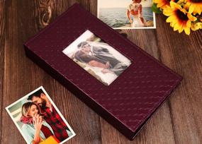 img 3 attached to RECUTMS 4X6 Photo Album 3 Per Page Photos Book Premium Leather Black Inner Page Photo Album 300 Pocket Family Photo Album Wedding Photo Album Christmas Birthday Gift(Wine Red)