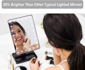 img 3 attached to Улучшите свою рутину красоты с помощью 12-дюймового зеркала для макияжа Waneway со светодиодной подсветкой - сенсорное затемнение, функция памяти и точечное зеркало с 10-кратным увеличением, черное