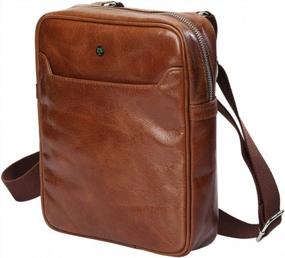 img 2 attached to Premium Full Grain Leather Messenger Bag: AULIV Cross Body Satchel For Travel And Office In Dark Tan