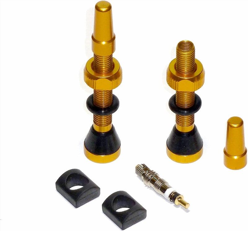 i72 Presta Tubeless Valve Stem 40mm Brass Removable Core With Tool - 6 Pack