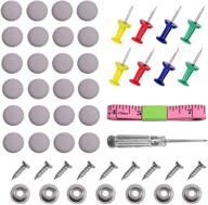 60pcs grey car roof headliner repair button kit - universal car roof snap rivet with installation tool for interior, grid cloth car roof repair логотип