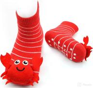 playful red crab boogie toes rattle socks: enhance baby's movement and fun logo