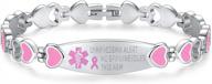stay safe with linnalove's lymphedema alert bracelets: needle-free and bp-free, stainless steel medical id bracelets for women logo