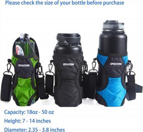 img 2 attached to OYATON Water Bottle Holder With Adjustable Shoulder Strap, Portable Bottle Carrier Sling Folds Into Pouch For Easy Storage, Perfect For Walking Travel Hiking Plastic Or Stainless Steel Water Bottle