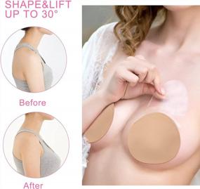 img 2 attached to 4 Pairs Reusable Adhesive Nipple Covers - ONESING Sticky Bra Invisible Pasties For Women