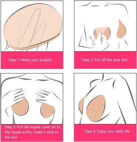 img 1 attached to 4 Pairs Reusable Adhesive Nipple Covers - ONESING Sticky Bra Invisible Pasties For Women