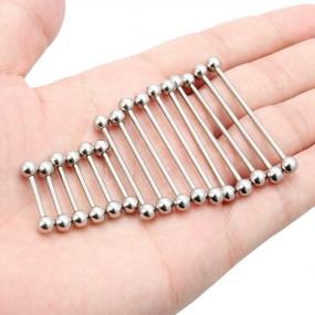 img 1 attached to 16PCS Surgical Steel Barbell Piercing Set For Men And Women - Perfect Mix Of Sizes For Cartilage, Tongue, Helix, Nipple And More - Straight Bar Length Range 12-40Mm - Body Jewelry Retainer