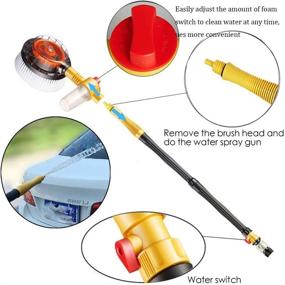 img 2 attached to 🚗 HSTYAIG Car Wash Brush Car Cleaning Kit | 360 Spin Car Mop | Microfiber Car Cleaning Brush | Detachable & Extendable Scrub Brush | Garden Hose Spray Nozzle | Spray Gun for Car, Home Cleaning, and Garden Use