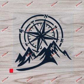 img 4 attached to 6&#39; Black 4X4 Off Road Decal Sticker - Mountain Compass Design - Car Vinyl Suitable for Jeep Ford Chevy & More