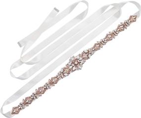 img 4 attached to AW BRIDAL Rhinestone Wedding Bridesmaid Women's Accessories at Belts