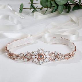 img 1 attached to AW BRIDAL Rhinestone Wedding Bridesmaid Women's Accessories at Belts