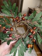 img 1 attached to Rustic Country Style Artificial Lambs Ear, Boxwood And Twig Wreath - Full Green Year Round Wreath For Indoor Or Outdoor Use - 14-Inch Size From CVHOMEDECO review by Amanda Romero