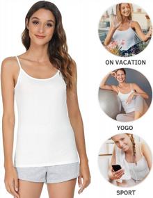img 1 attached to Women'S Solid Camisole Tank Top Adjustable Spaghetti Strap Vislivin