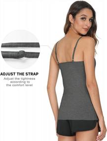 img 2 attached to Women'S Solid Camisole Tank Top Adjustable Spaghetti Strap Vislivin