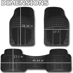 img 1 attached to Enhance Your Car's Flooring with VaygWay Universal 3 Piece Heavy Duty Black Rubber Floor Mats - Premium Quality Mats for Ultimate Protection