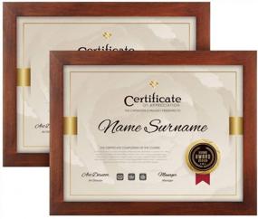 img 4 attached to 8.5X11 Inch Solid Wood Document/Certificate Frames With High Definition Glass - 2PK Brown For Displaying Diplomas And Standard Paper Size Documents.