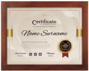 img 3 attached to 8.5X11 Inch Solid Wood Document/Certificate Frames With High Definition Glass - 2PK Brown For Displaying Diplomas And Standard Paper Size Documents.