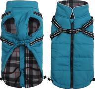 🐶 geyecete waterproof dog winter jacket: keep your pet warm & stylish during winter - blue, size l логотип