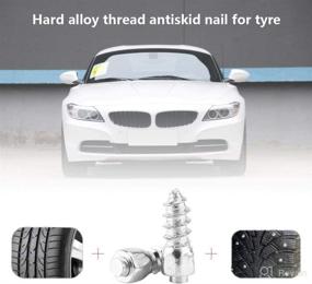 img 3 attached to 🔒 Qiilu 100Pcs 12mm Anti-Slip Snow Tire Studs - Enhance Traction for Car/Truck/Bike/Motorcycle/ATV/SUV