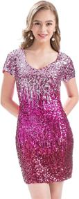 img 4 attached to 💃 MANER Sequin Glitter Bodycon Dress for Women - Enhancing Women's Clothing