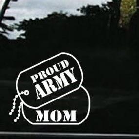 img 1 attached to Army Proud Mom Dog Tags Vinyl Decal Stickers - SEO-Optimized Sticker Graphic - Auto, Wall, Laptop, Cell, Truck Sticker for Windows, Cars, Trucks