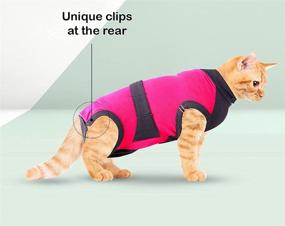 img 1 attached to MAXX Cat Recovery Suit, E Collar Alternative, Post-Operative 🐱 Onesie, Anxiety Wrap in Pink Grey for Extra Small Cats