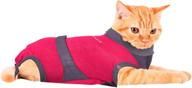 maxx cat recovery suit, e collar alternative, post-operative 🐱 onesie, anxiety wrap in pink grey for extra small cats логотип