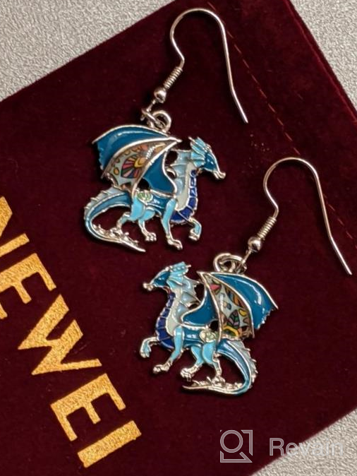 img 1 attached to Dinosaur Fantasy Dragon Enamel Alloy Earrings: Unique 🦕 Animal Jewelry for Women and Kids - Drop Dangle Style review by Chris Laznovsky