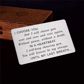 img 1 attached to Personalized Wallet Insert For Men - Anniversary & Groom'S Gift, Engraved With 'I Choose You' - Romantic & Thoughtful Gift For Husband From Wife, Ideal For Father'S Day