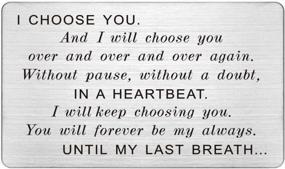 img 4 attached to Personalized Wallet Insert For Men - Anniversary & Groom'S Gift, Engraved With 'I Choose You' - Romantic & Thoughtful Gift For Husband From Wife, Ideal For Father'S Day