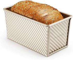 img 1 attached to Perfectly Baked Loaves With Our Non-Stick Gold Aluminum Bread Toast Mold - Deep Loaf Pan With Corrugated Design (8.26X4.7X4.3INCH)