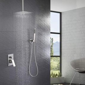 img 3 attached to Upgrade Your Shower Experience With KES Ceiling Shower Faucet Set - 10 Inches Rain Shower, Complete Valve And Trim Kit, Brushed Finish