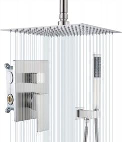 img 4 attached to Upgrade Your Shower Experience With KES Ceiling Shower Faucet Set - 10 Inches Rain Shower, Complete Valve And Trim Kit, Brushed Finish