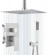 upgrade your shower experience with kes ceiling shower faucet set - 10 inches rain shower, complete valve and trim kit, brushed finish logo