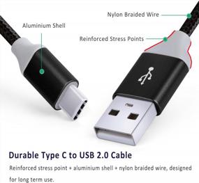 img 3 attached to Кабель USB Type C быстрой зарядки, Pofesun (3 шт. по 10 футов) - нейлоновый оплетенный кабель USB C совместим с Samsung Galaxy S10e S10 S9 S8 Plus Note 9 8, Moto Z, V30 V20 G5 G6 - черный, белый, голубой