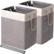 fairyhaus laundry basket-2pack, freestanding laundry hamper with support rods & easy carry handles, fabric dirty laundry hampers baskets for clothes storage gray 65l logo