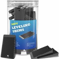 furniture levelers, 80 piece jar, plastic shims for leveling, black rubber wedge for table toilet refrigerator piano, small shims for home improvement and work (80pcs- black) logo