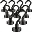 diymag magnetic hooks, 25lbs facilitate hook neodymium magnet hooks with nickel coating for cruise，kitchen, home, workplace, office and garage etc, 10 packs (black) logo