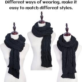 img 1 attached to Women Winter Thick Cable Chunky Women's Accessories : Scarves & Wraps