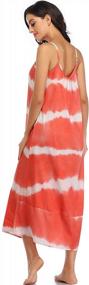 img 3 attached to Women Boho Beach Maxi Dress V Neck Spaghetti Strap Sundress With Pockets
