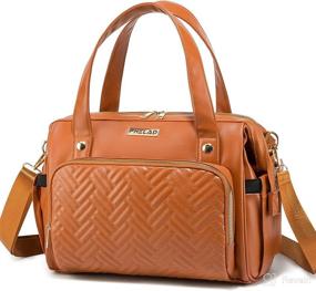 img 4 attached to 👜 Premium Leather Diaper Bag Tote: Stylish Mom's Hospital Bag Essentials with Ample Space
